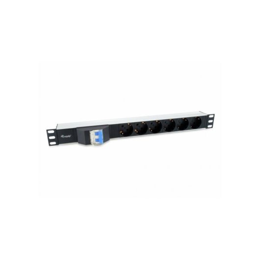 Multipresa Equip 333312 6 prese Basic 1U Orizzontale Alluminio Nero