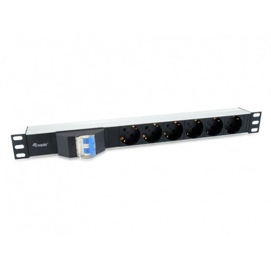 Multipresa Equip 333312 6 prese Basic 1U Orizzontale Alluminio Nero
