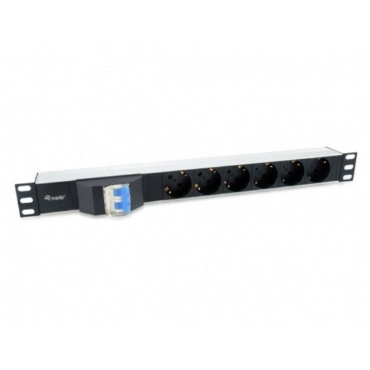 Multipresa Equip 333312 6 prese Basic 1U Orizzontale Alluminio Nero