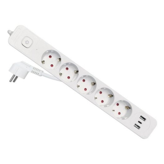 Régua de tomadas EQUIP 245555 5 tomadas 2 USB-A 1 USB-C com proteção e interruptor
