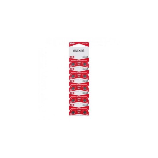 Pilas Alcalinas de Botón LR41 1.5V Maxell Pack de 10 Unidades