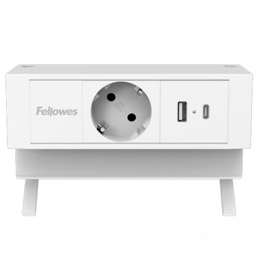 Regleta Fellowes 100137173 1 Toma USB-A USB-C Cable 2 m Interior Blanco