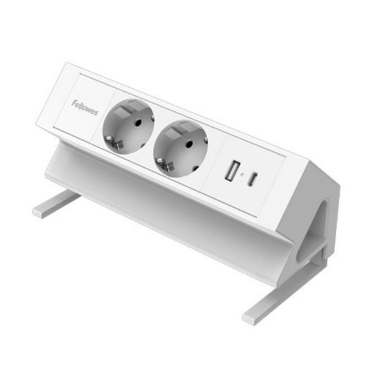 Multipresa Fellowes 100137183 2 prese USB-A USB-C cavo 2 m bianco