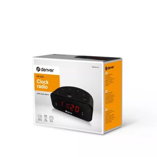 Reloj Despertador Denver CR-430 Analógico y Digital FM LED Negro