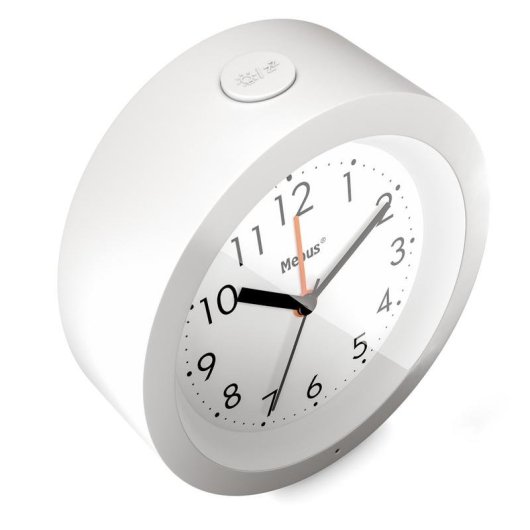 Sveglia Analogica Mebus 25629 Bianca 12h con Sveglia e Funzione Snooze