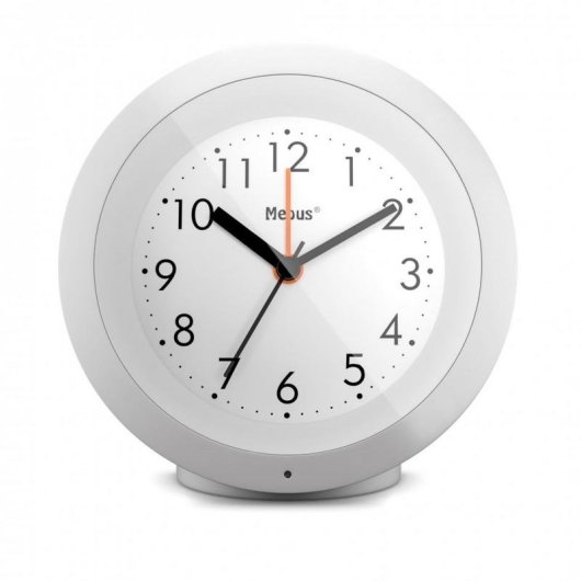 Sveglia Analogica Mebus 25629 Bianca 12h con Sveglia e Funzione Snooze