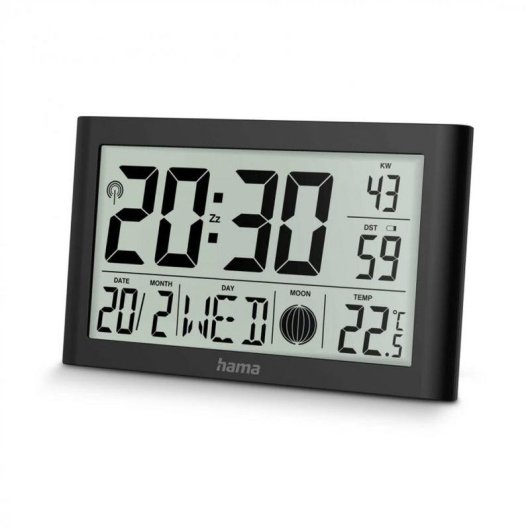 Reloj Despertador Digital Hama Martinique Negro Radiocontrolado
