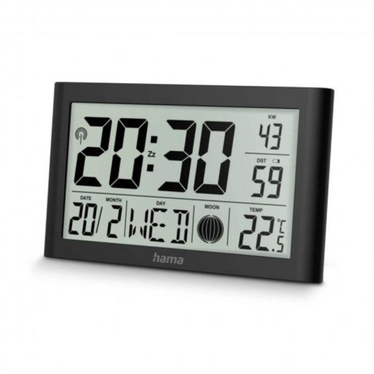 Reloj Despertador Digital Hama Martinique Negro Radiocontrolado