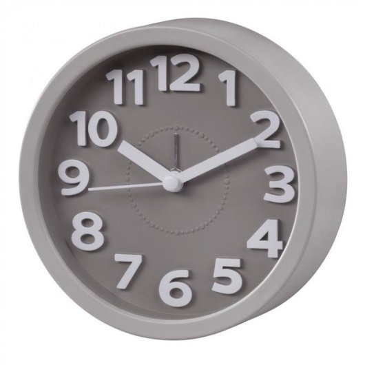 Despertador Analógico Hama Retro Gris con Alarma y Movimiento Silencioso