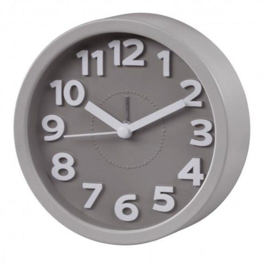 Despertador Analógico Hama Retro Gris con Alarma y Movimiento Silencioso