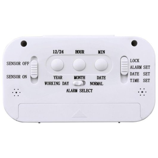 Relógio Despertador Digital Hama RC 660 LED Branco com Rádio Controlo