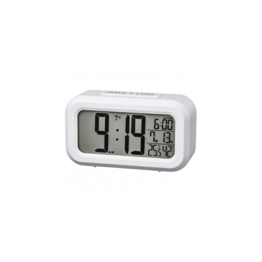 Relógio Despertador Digital Hama RC 660 LED Branco com Rádio Controlo