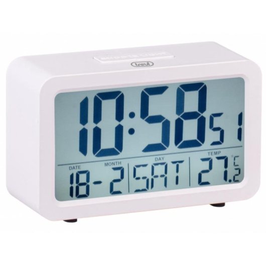 Sveglia Digitale Trevi SLD 3P60 Bianca con Funzione Snooze e Termometro