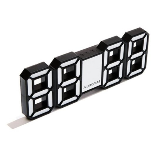 Despertador Muitomas NEONCLOCKWH LED Negro Blanco Interior