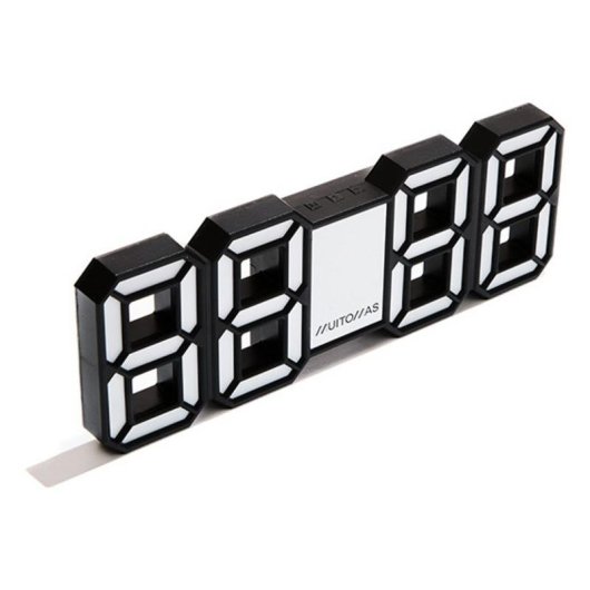 Despertador Muitomas NEONCLOCKWH LED Negro Blanco Interior