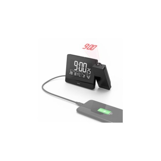 Despertador Proyector Hama Plus Charge Negro
