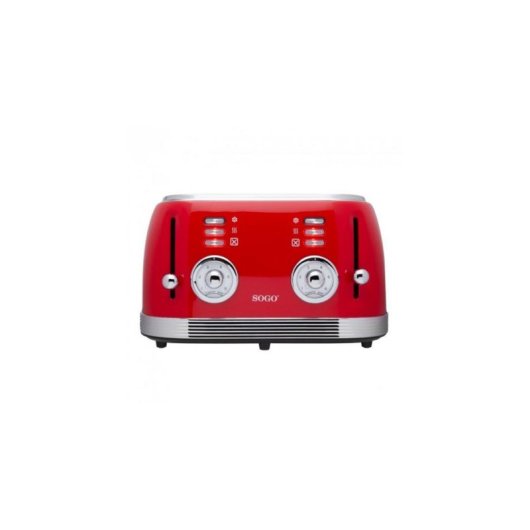 Tostadora Sogo SS-5465 4 Ranures Rouge Acier Inoxydable