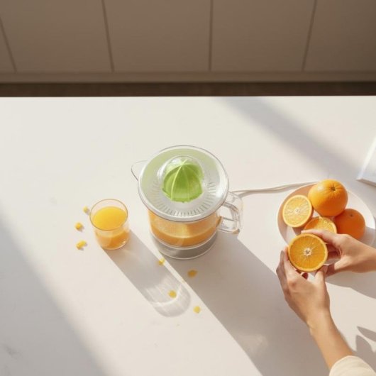 Exprimidor de cítricos eléctrico HAEGER Perfect Juice 0,7 L Blanco Transparente Plata Verde