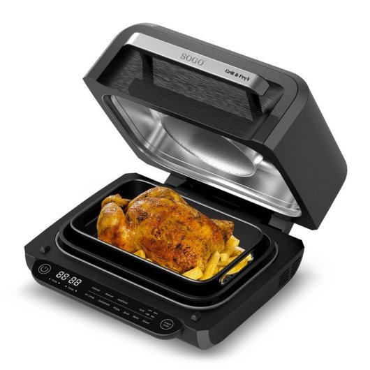 Airfryer SOGO SS-10130 4L 1700W Zwart 10 Programma's Automatische Uitschakeling