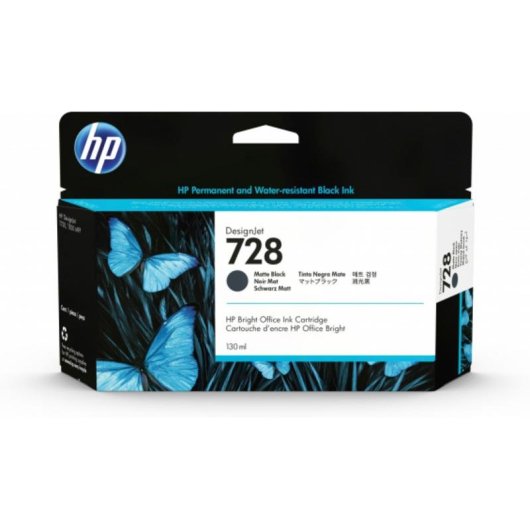 Cartucho de tinta HP DesignJet 728 negro mate 130 ml