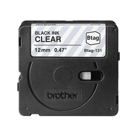 Nastro per stampanti etichette Brother BTAG-131 12 mm x 4 m Nero su trasparente