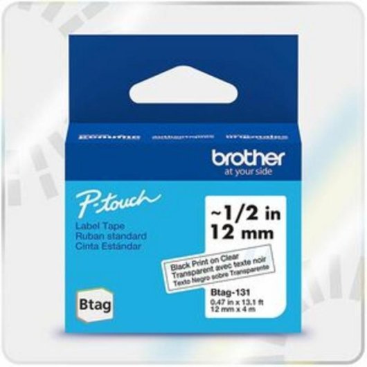 Nastro per stampanti etichette Brother BTAG-131 12 mm x 4 m Nero su trasparente