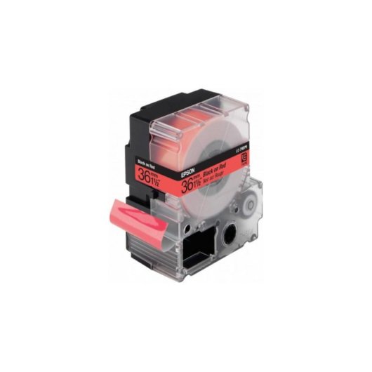 Cinta para impresora de etiquetas Epson LC7RBP9 negro/rojo pastel 36 mm x 9 m