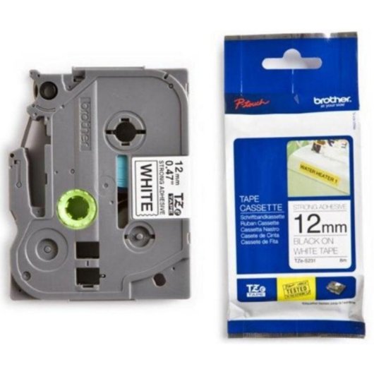 Cinta para impresora de etiquetas Brother TZ-231 Negro 8 m