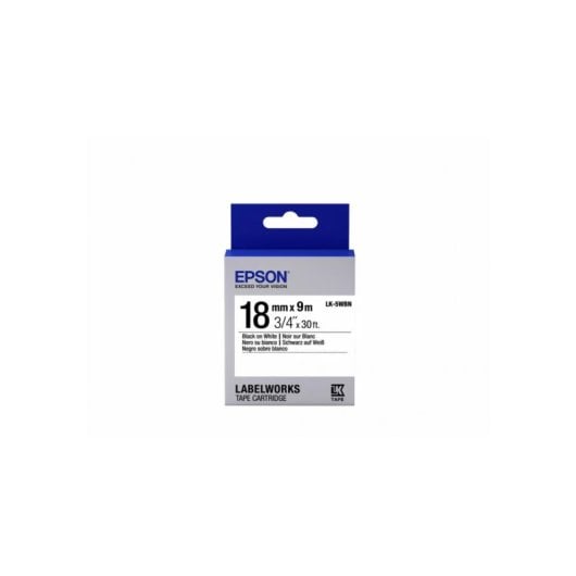 Cintas pour imprimantes d'étiquettes Epson LK-5WBN 18 mm 9 m Noir sur blanc