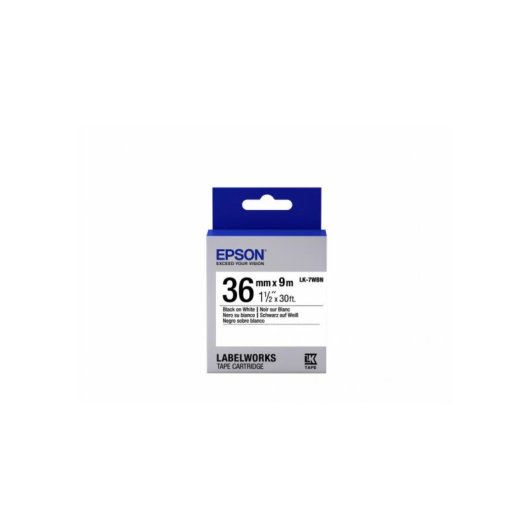 Fitas para impressoras de etiquetas Epson LK-7WBN 36mm 9m preto sobre branco
