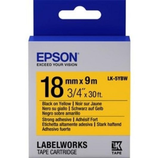Fitas adesivas resistentes Epson LK-5YBW 18mm amarelo 9m