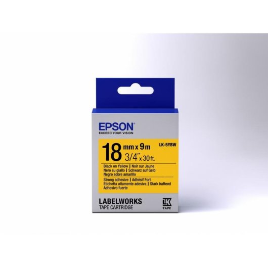 Fitas adesivas resistentes Epson LK-5YBW 18mm amarelo 9m