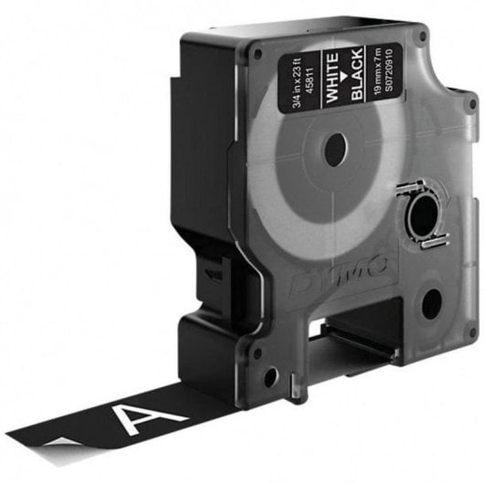Fita para Etiquetas Dymo D1 19 mm x 7 m Branco sobre Preto para LabelManager