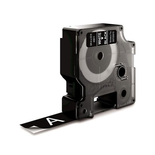 Fita para Etiquetas Dymo D1 19 mm x 7 m Branco sobre Preto para LabelManager
