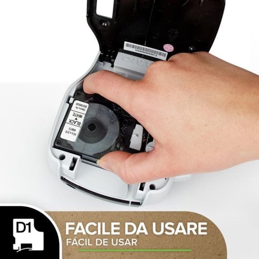 Fita para Etiquetas Dymo D1 19 mm x 7 m Branco sobre Preto para LabelManager