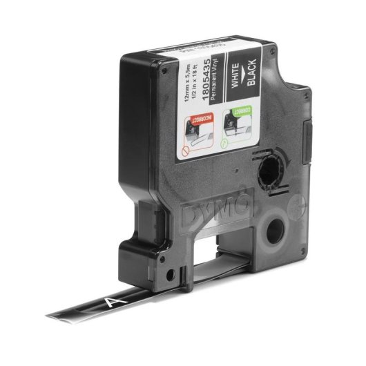Cinta para Etiquetadora DYMO Rhino Etiquetas Industriales Vinilo 12 mm x 5,5 m