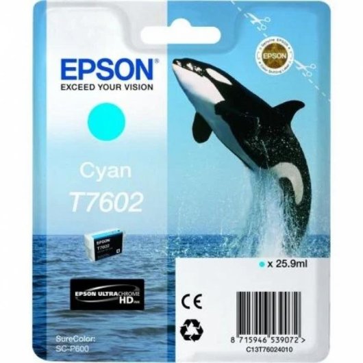 Cartuccia per Inchiostro Epson T7602 Ciano 25,9 ml per SureColor SC-P600