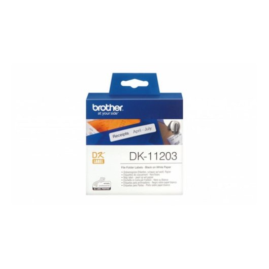 Cintas pour imprimante d'étiquettes Brother DK-11203 41 mm Noir sur blanc