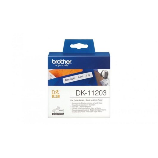 Cintas pour imprimante d'étiquettes Brother DK-11203 41 mm Noir sur blanc