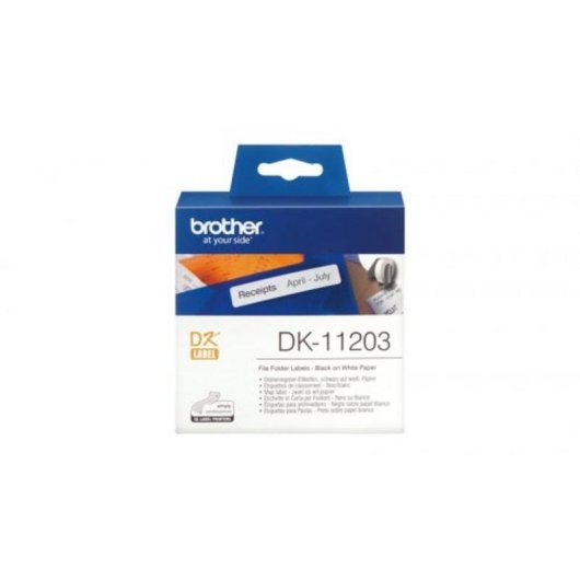 Cintas pour imprimante d'étiquettes Brother DK-11203 41 mm Noir sur blanc