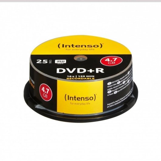 DVD+R Intenso 4.7GB 16x Caja Pastel 25 Unidades