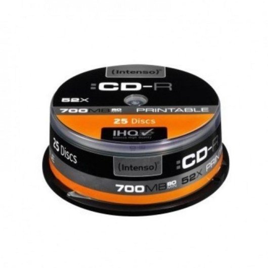CD-R Intenso 700 MB 52x Printable Cakebox 25 piezas