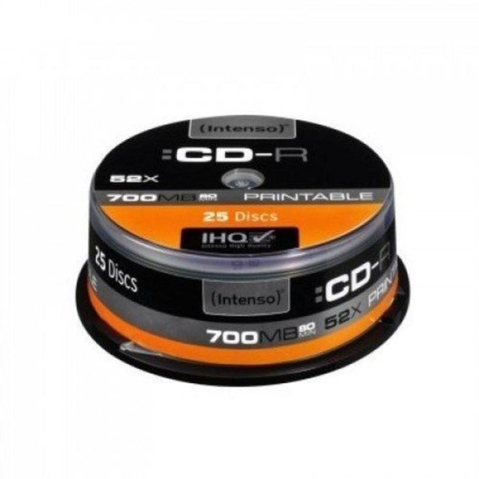CD-R Intenso 700 MB 52x Printable Cakebox 25 piezas