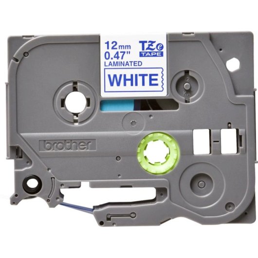 Cinta para impresora de etiquetas Brother TZE-233 Azul sobre blanco 12 mm 8 m