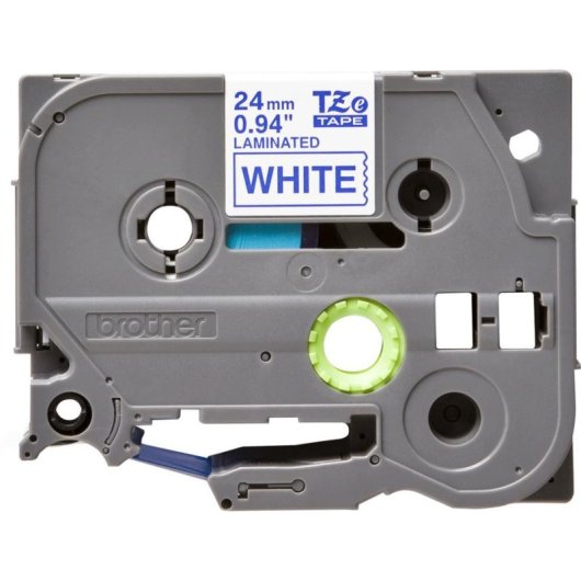 Nastro per stampanti di etichette Brother TZE-253 Blu su bianco 24 mm