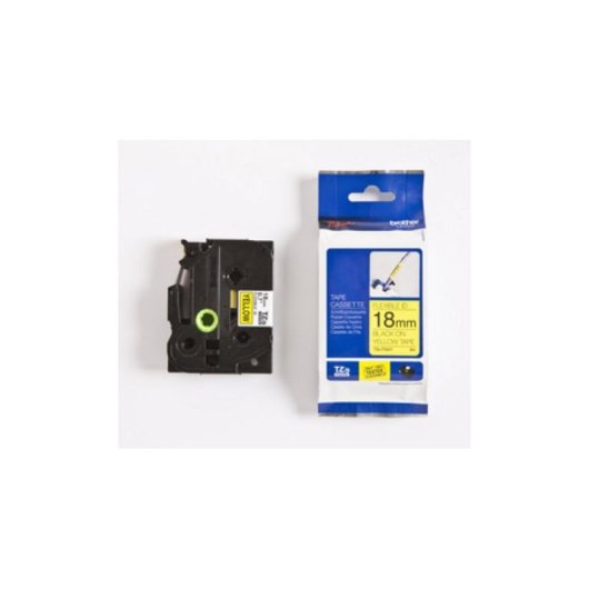 Cinta para impresora de etiquetas Brother TZE-FX641 18 mm x 8 m Negro sobre Amarillo