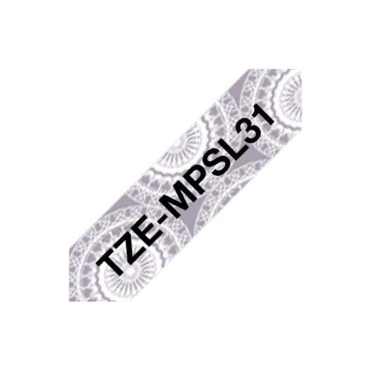 Cinta para impresora de etiquetas Brother TZE-MPSL31 1,2 cm x 4 m Gris