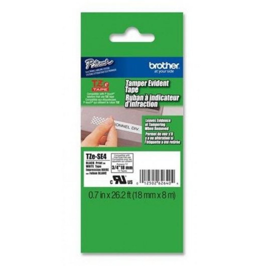 Cinta para rotuladora Brother TZE-SE4 laminada 18 mm x 8 m