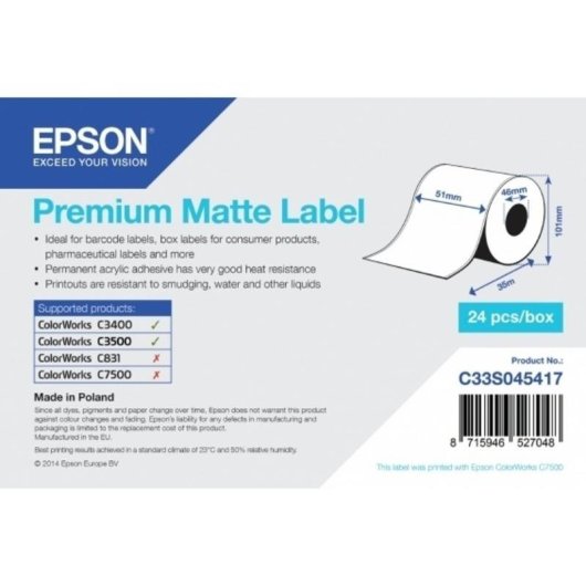 Rullo Etichette Epson Premium Matte 51 mm x 35 m