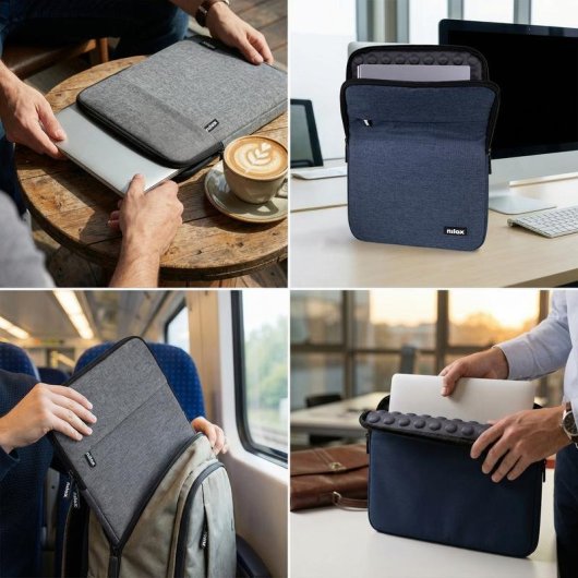 Funda Sleeve Nilox 15.6" Gris Acolchada para Portátiles